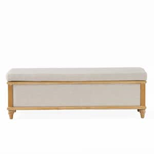 Abilene Raw White Fabric Storage Bench