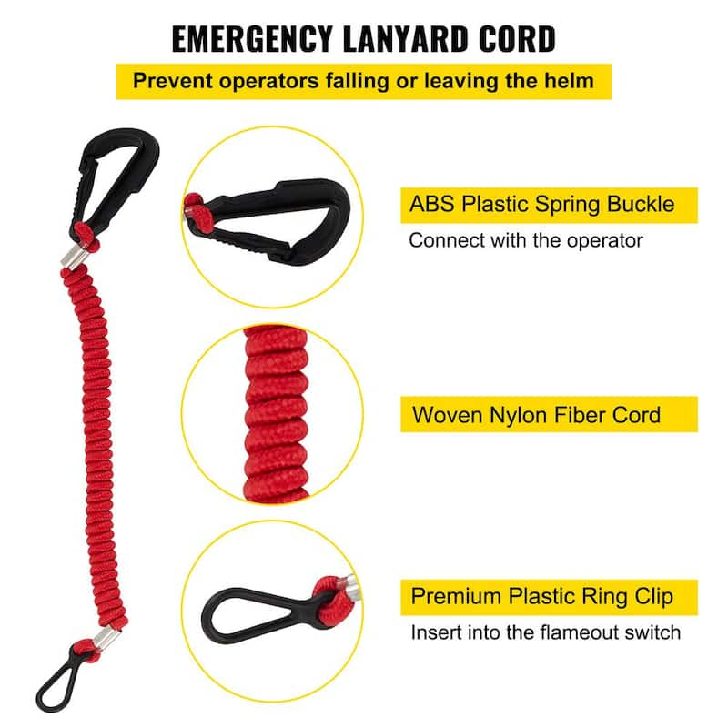 Boat Throttle Control 881170A3 Boat Control Box with 8 Pin Outboard Side Mount with Emergency Lanyard for Mercury Engine