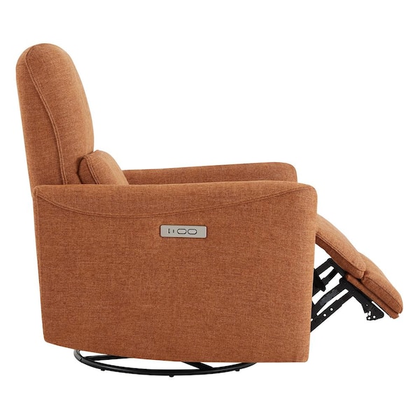 Spruce & Spring Kensie Terrracotta Fabric Swivel Power