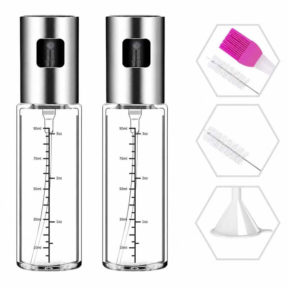 2-Pack 100 ml Transparent Glass Oil Sprayer Mister with Scale for Kitchen Use and BBQ price history on PriceWatchPro