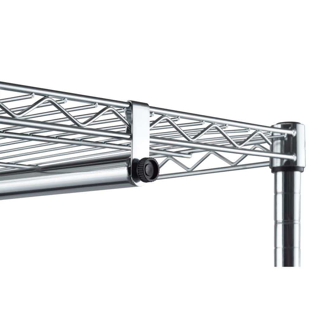Chrome 3-Tier Rolling Garment Rack with Hooks