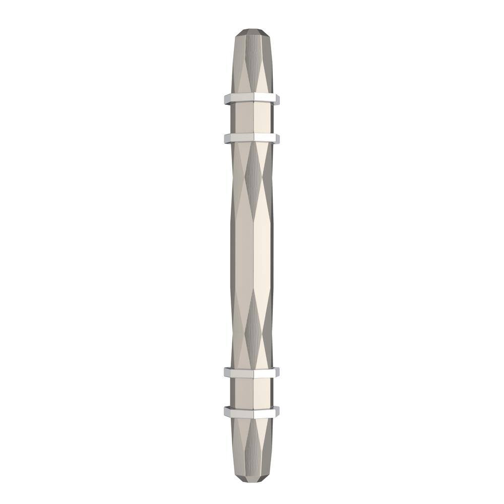 Amerock London 3-3/4 inch (96mm) Center-to-Center Satin Nickel/Polished Chrome Cabinet Pull