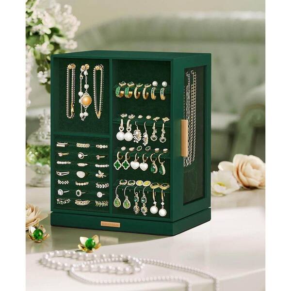 Jewelry Box 360° Rotating, Jewelry Storage Case with 5 Drawers