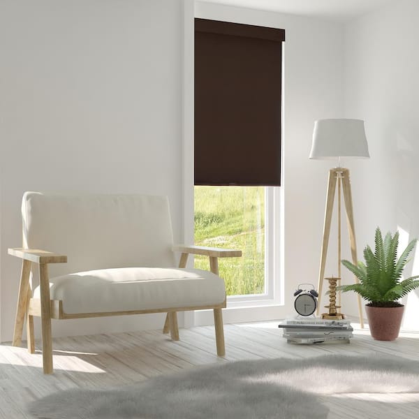 Chicology 48 in. W x  72 in. L Mountain Chocolate  Thermal Horizontal Roller Shade