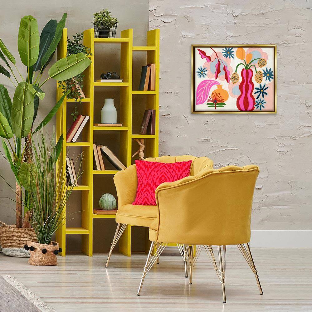 Eclectic Mod Flower Vases by Suzanne Allard Gold Floater Frame Nature Graphic Art Print 17 in. x 21 in. price history on PriceWatchPro