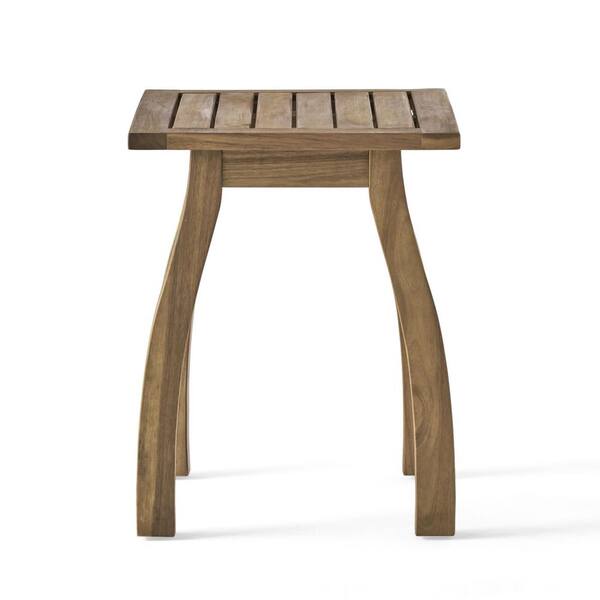 Christopher Knight Home Gino Outdoor Acacia Wood Side Table, Gray