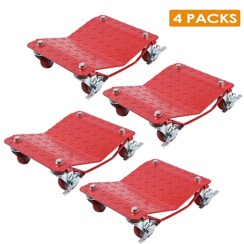 4 Piece Red Heavy Duty Hydraulic Car Wheel Dolly Set for Trucks, RVs, Trailers, Garage price history on PriceWatchPro