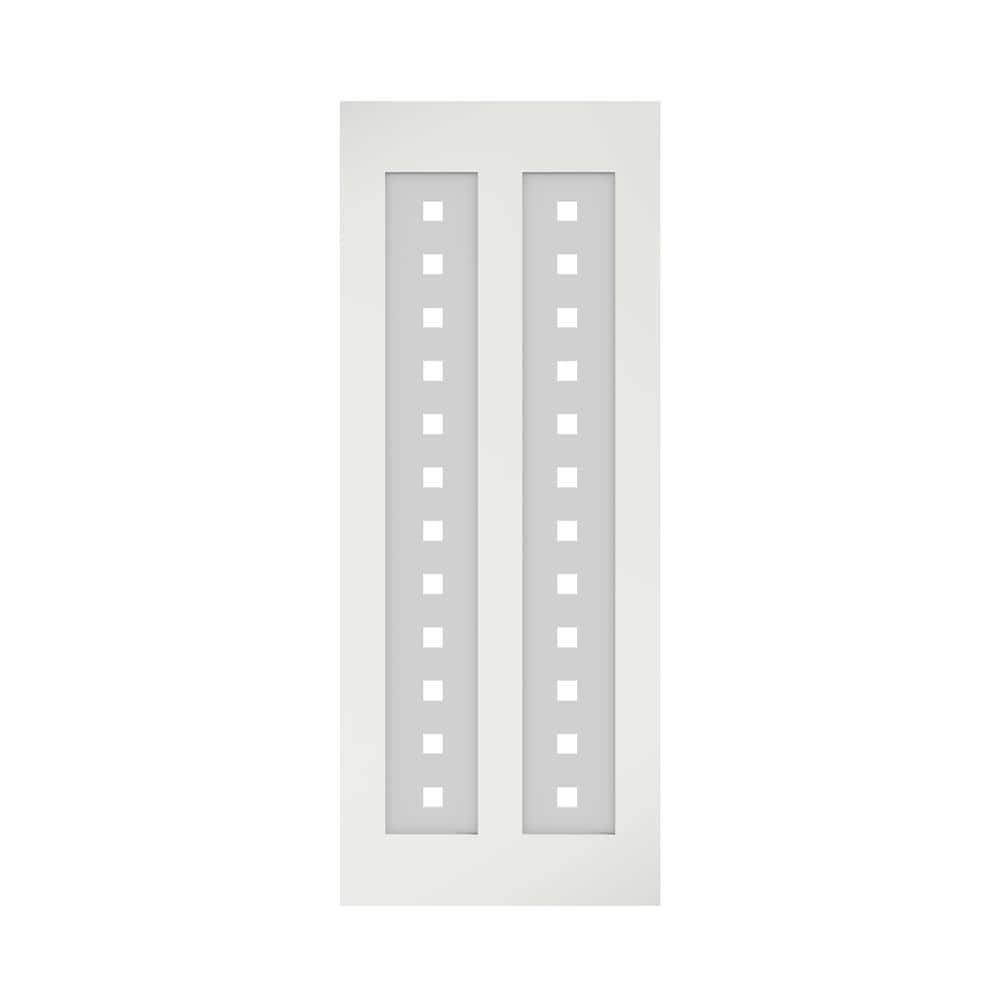 32 in. W. x 84 in. x 1-3/8 in. Silkscreen Decorative Glass 2-Lite Shaker Primed Solid Wood Core Interior Barn Door Slab price history on PriceWatchPro