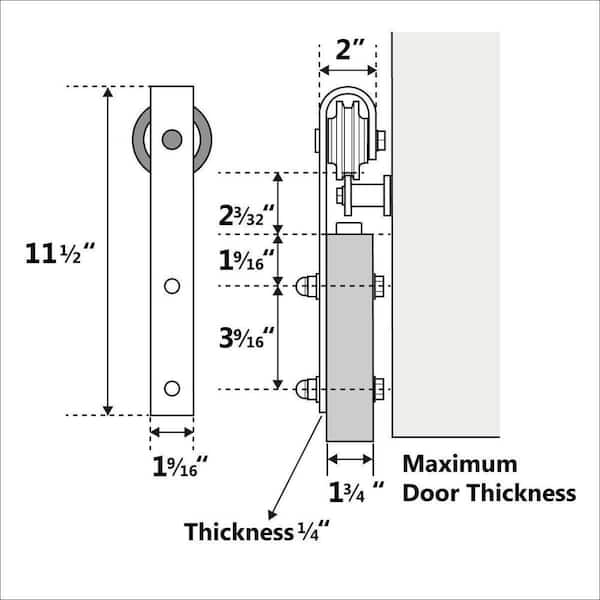 11.5 in. Black J-Shape Steel Barn Style Sliding Door Hardware Replacement Roller (2-Pack) 11.5 in. Black J-Shape Steel Barn Style Sliding Door Hardware Replacement Roller (2-Pack)