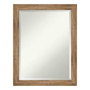 Medium Rectangle Distressed Brown Beveled Glass Modern Mirror (27.38 in. H x 21.38 in. W)