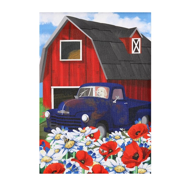Meadow Creek 12 in. x 18 in. Barnhouse Truck Garden Flag