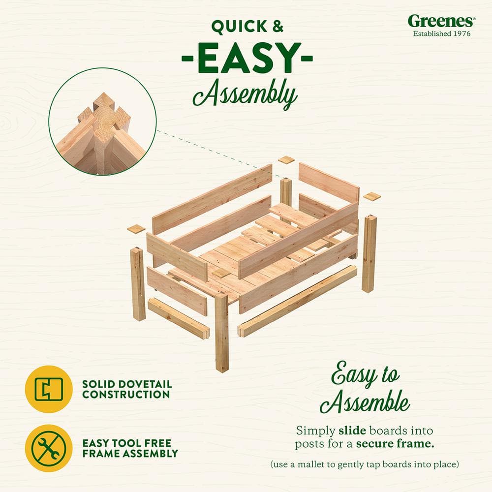 Natural Cedar Raised Garden Bed with Drainage Hole, 24"D x 48"W x 19"H