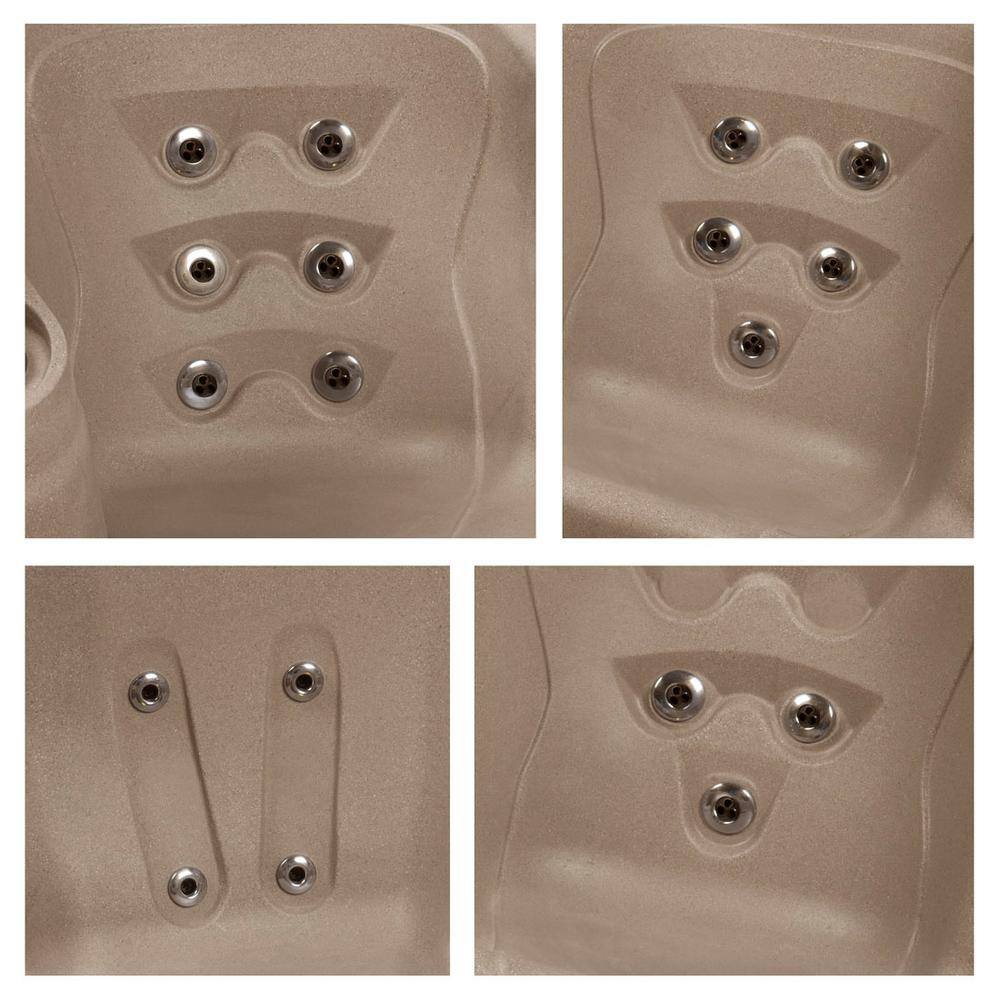 Ariana 6-Person Square Wood Grain and Grey Hot Tub