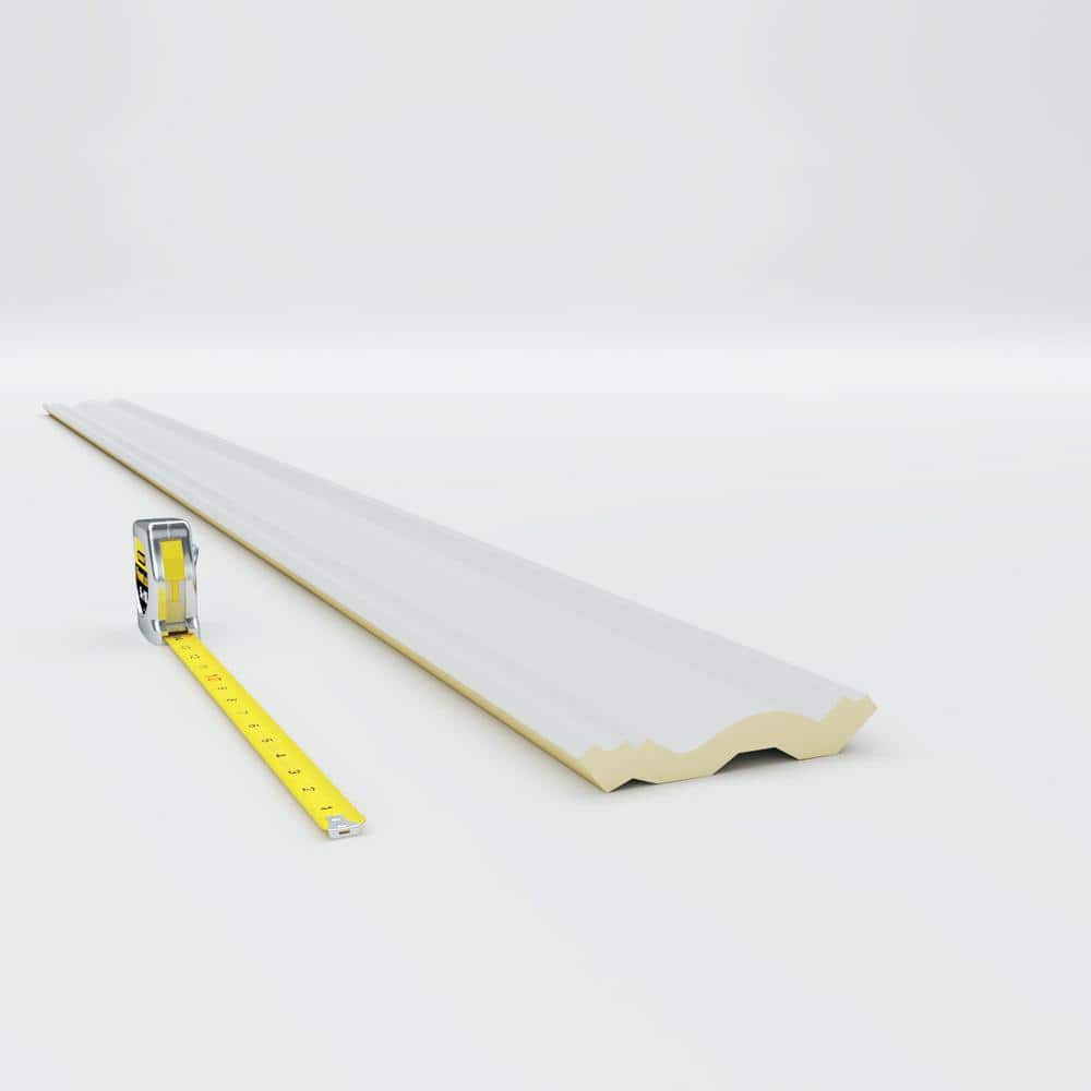 Edwards Smooth White Polyurethane Crown Moulding, 94.5" Length