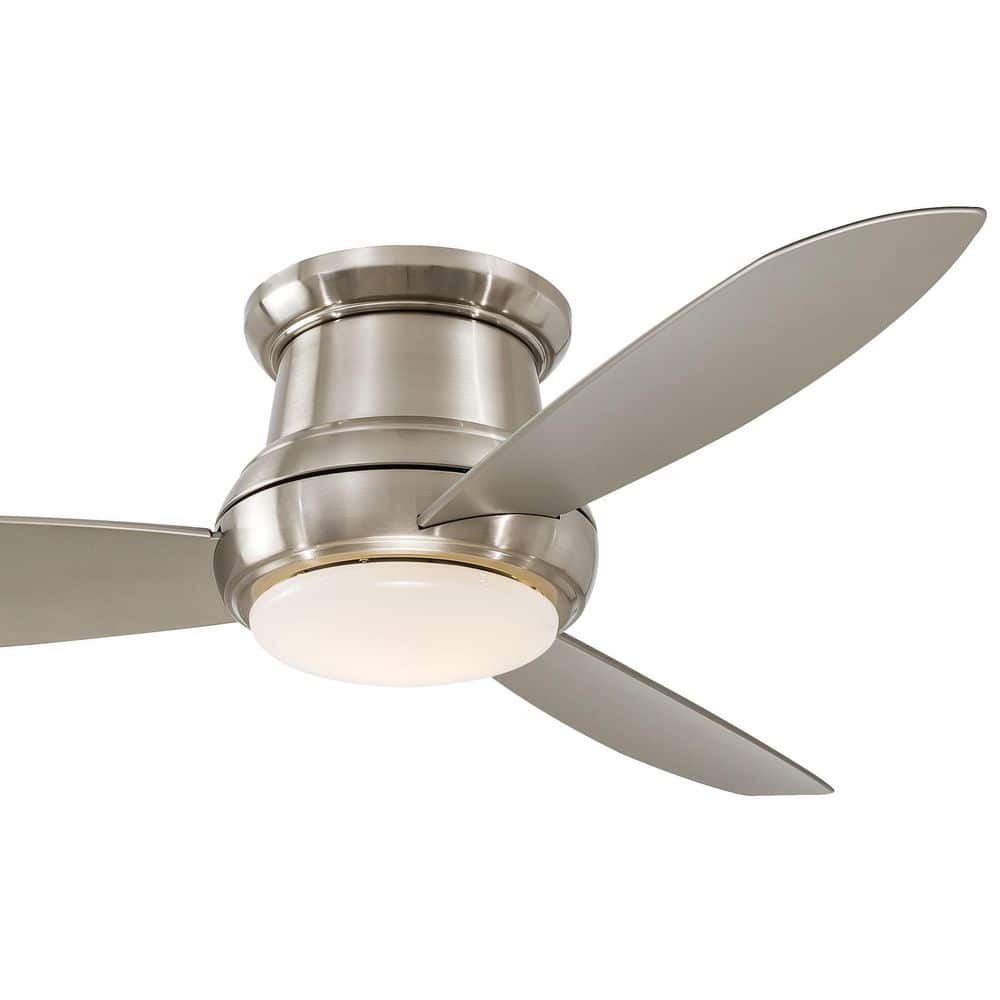 52" Brushed Nickel LED Ceiling Fan with Remote and Light