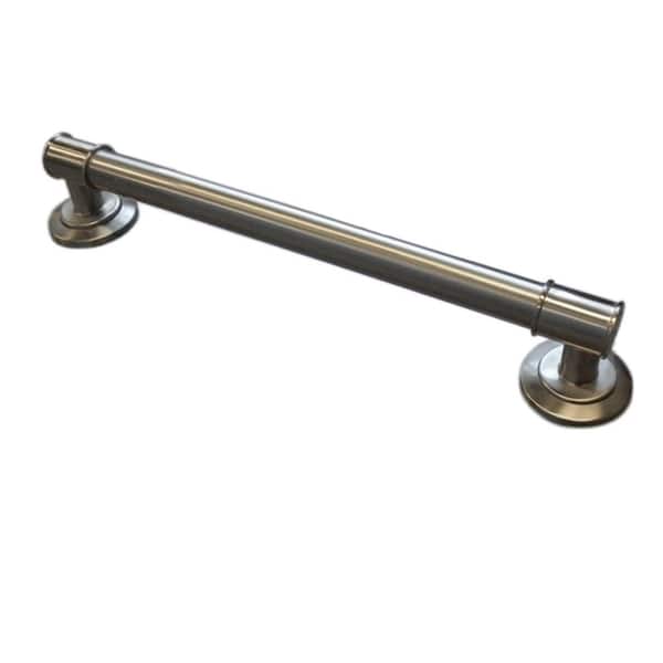 ARISTA 18 in. x 1-1/4 in. Decorative Grab Bar in Brushed Stainless Steel
