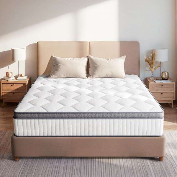 Full Medium Hybrid Bamboo Charcoal Gel Memory Foam 14 in. Pocket Spring Breathable Mattress