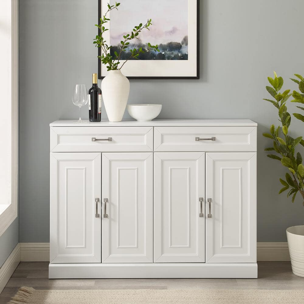 Stanton 53" White MDF and Birch Veneer Sideboard