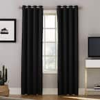 Sun Zero Black Woven Thermal Blackout Curtain - 100 in. W x 84 in. L 47474