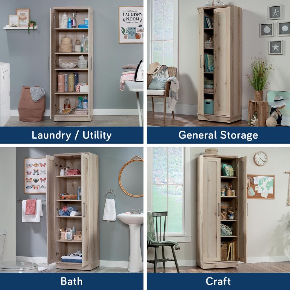 Pacific Maple Freestanding Storage Cabinet with Adjustable Shelving
