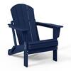 WESTIN OUTDOOR Laguna 3-Piece Fade Resistant Outdoor Patio HDPE Poly Plastic Folding Adirondack Chair Set with Side Table in Navy Blue 2001-AC2-CS-NB