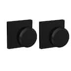 Custom Bowery Matte Black Collins Trim Dummy Door Knob (2-pack)