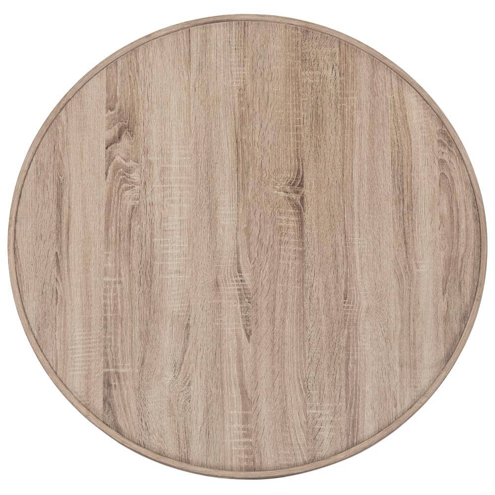 Transitional Light Oak Round Wood Coffee Table - 35"