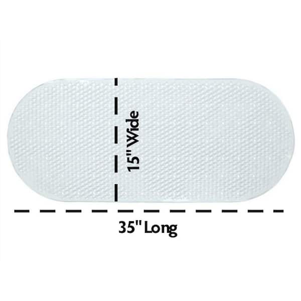  Kenney MB61186H Microban Protected 26.75 L x 14.5 W Vinyl  Bubble Bath Mat, Shower Mat, Tub Mat with Suction Cups and Drain Holes for  Use Inside the Shower, White : Home