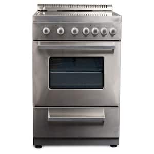 24 in. 2.6 cu. ft. Single Oven 4-Burner Freestanding Electric Range with Storage Drawer