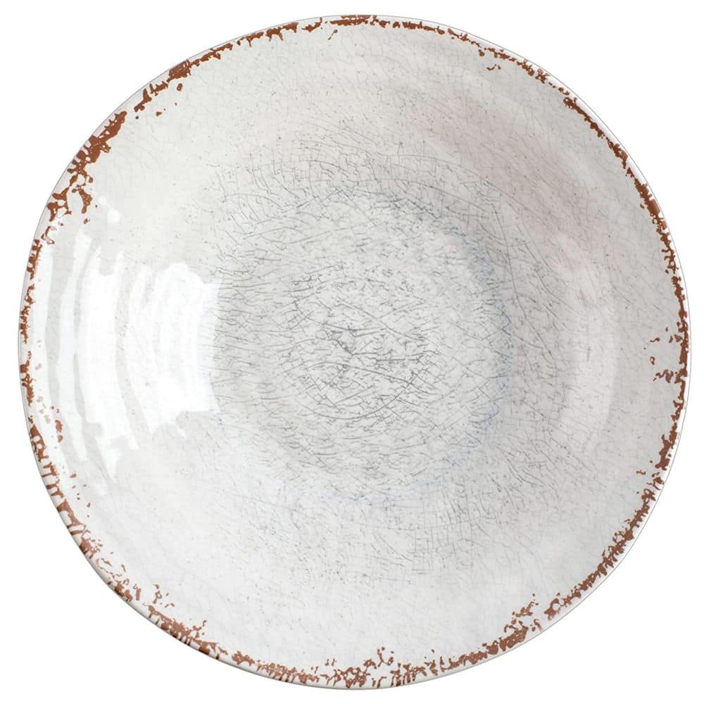 Ice White Melamine 3-Piece Salad Serving Set with Utensils