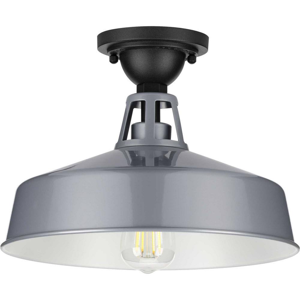 Cedar Springs Metallic Gray Farmhouse Semi-Flush Mount Light