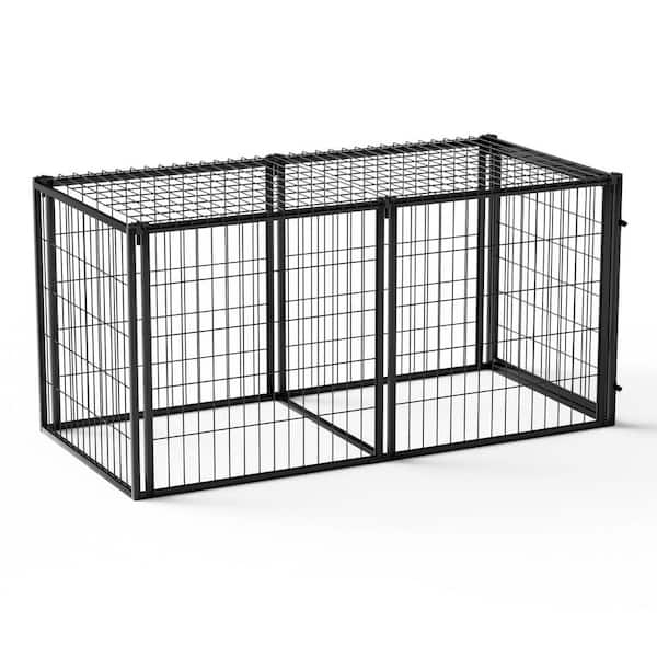 63 in. L x 29.9 in. W x 31.9 in. H Dog Crate Dog Kennel, Small Medium Dogs Puppy Dog Playpen w/Top Pet Cage Indoor Black