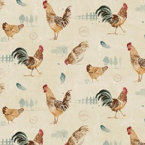 Fresh Chicken Vinyl Strippable Roll Wallpaper (Covers 56 sq. ft.)