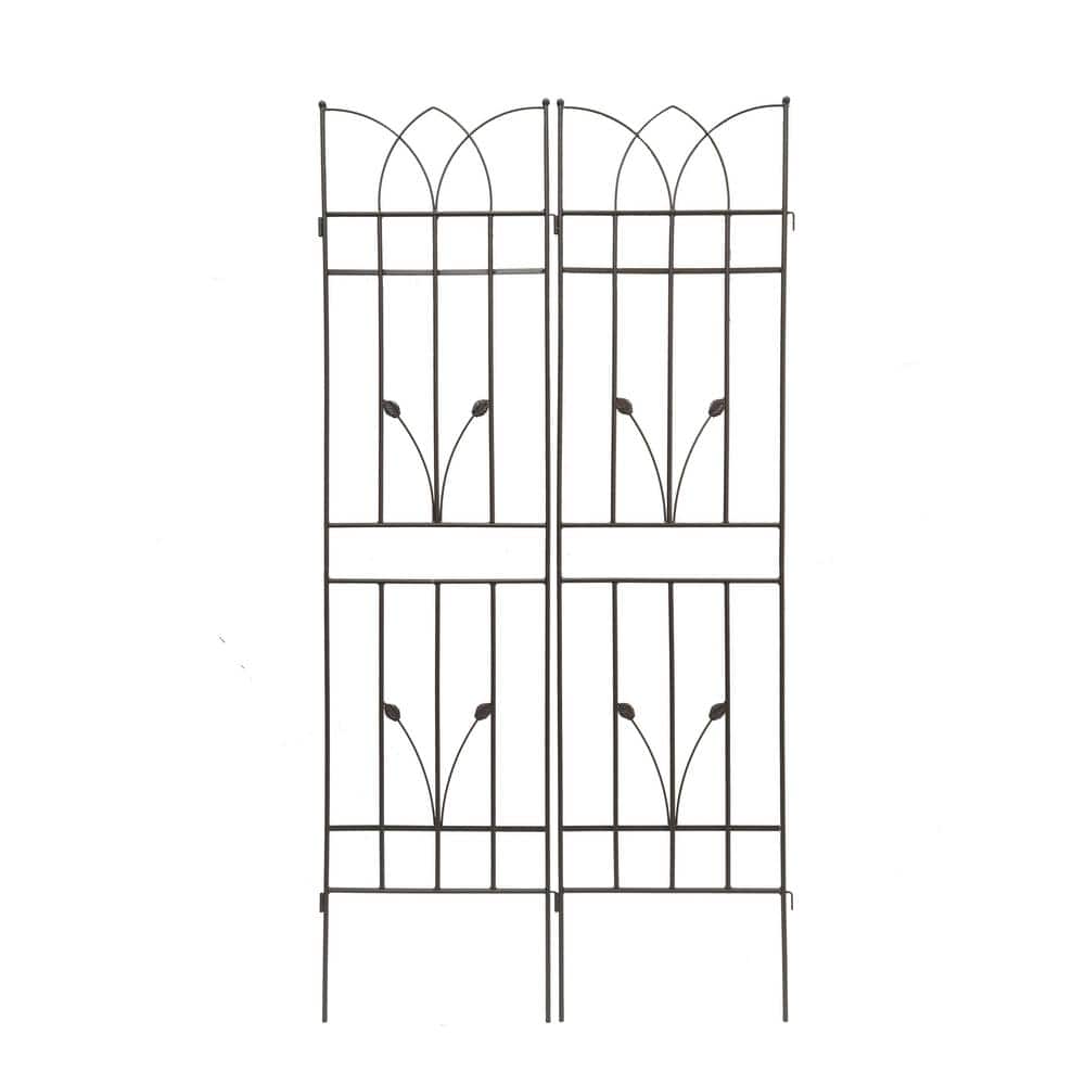 71 in. H x 17.7 in. W Brown Metal Outdoor Garden Trellis Rustproof Trellis 