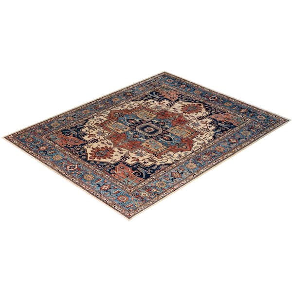 Serapi Ivory 8 ft. x 10 ft. Tribal Wool Indoor Area Rug