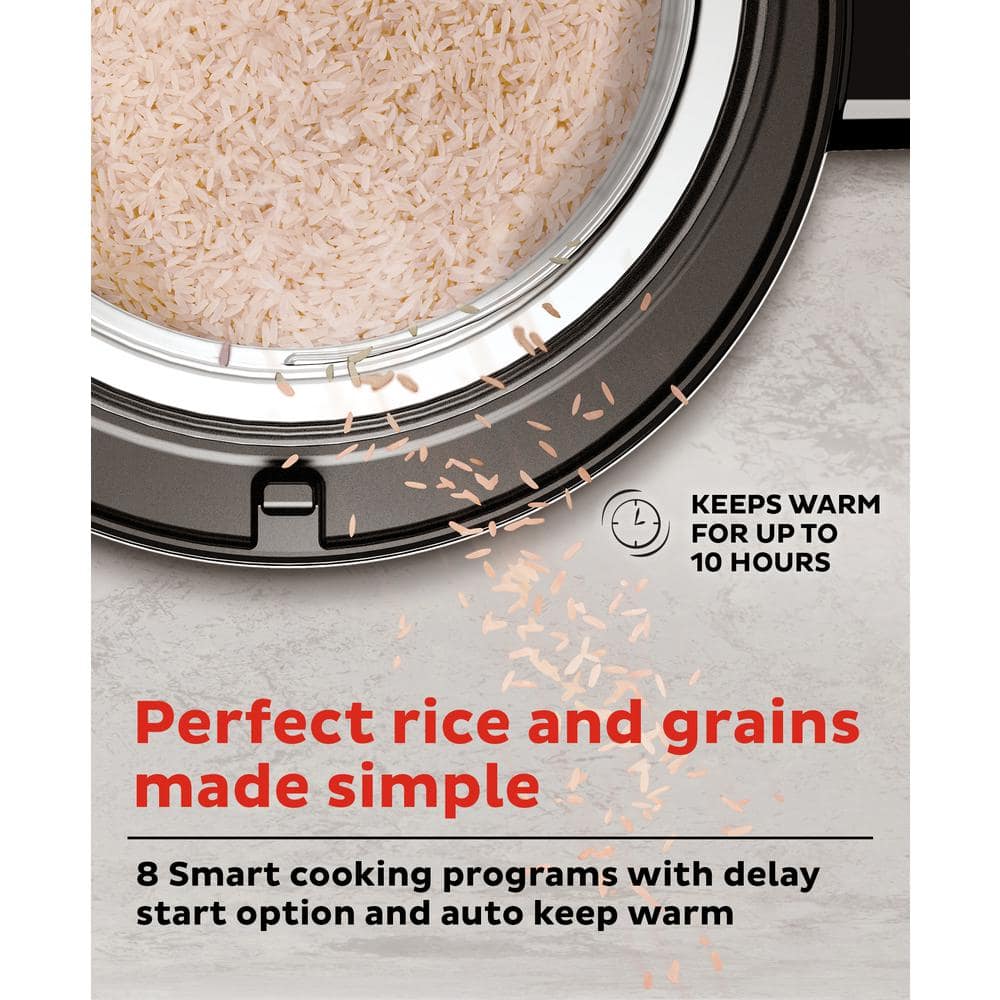 20-Cup White Electric Multi-Grain Rice Cooker with Steamer