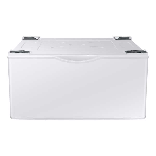SAMSUNG 27-Inch Washer Dryer Pedestal Stand w/ Pull Out Laundry Storage  Drawer, Stainless Steel, WE402NE/A3, Ivory