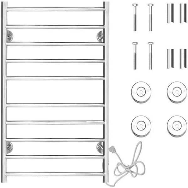 Electric Heated Towel Rack for Bathroom, Wall Mounted Towel Warmer, 10 Stainless Steel Bars Drying Rack