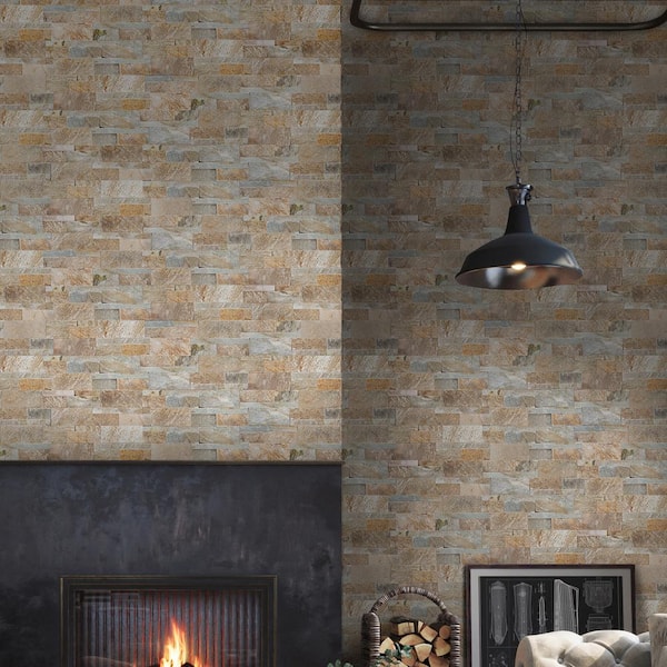 MSI Golden Honey Ledger Panel 9 in. x 24 in. Splitface Quartzite