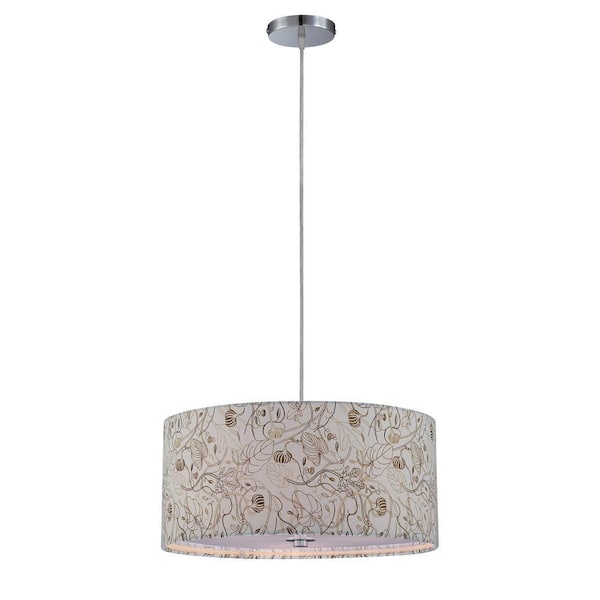 Illumine Designer Collection 3-Light Steel Incandescent Ceiling Pendant