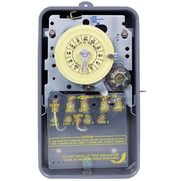 Intermatic T1800 Series 40 Amp 24-Hour Mechanical Time Switch with Skipper and Outdoor Enclosure - Gray