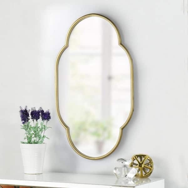 StyleWell Kids Medium Vintage Oval Framed Gold Mirror (23 in. W x 31 in. H)