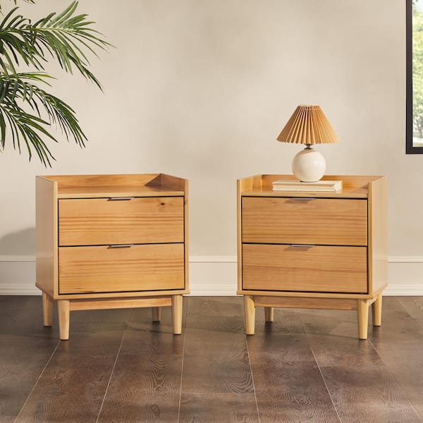 Modern natural wood nightstand discount