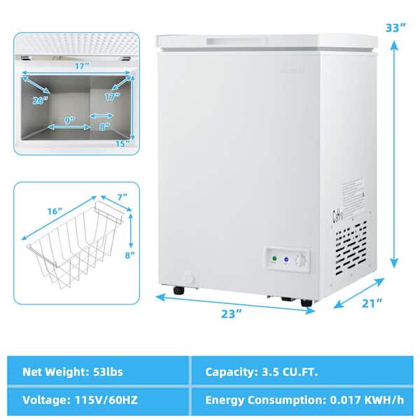 Igloo 3.5-cu ft Manual Defrost Chest Freezer (White) ENERGY STAR in the  Chest Freezers department at
