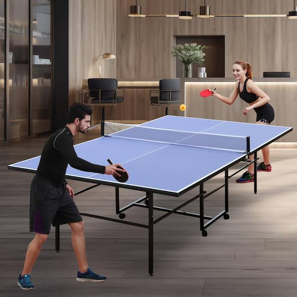 Zeus & Ruta 9 ft. Mid-Size Foldable Portable Table Tennis
