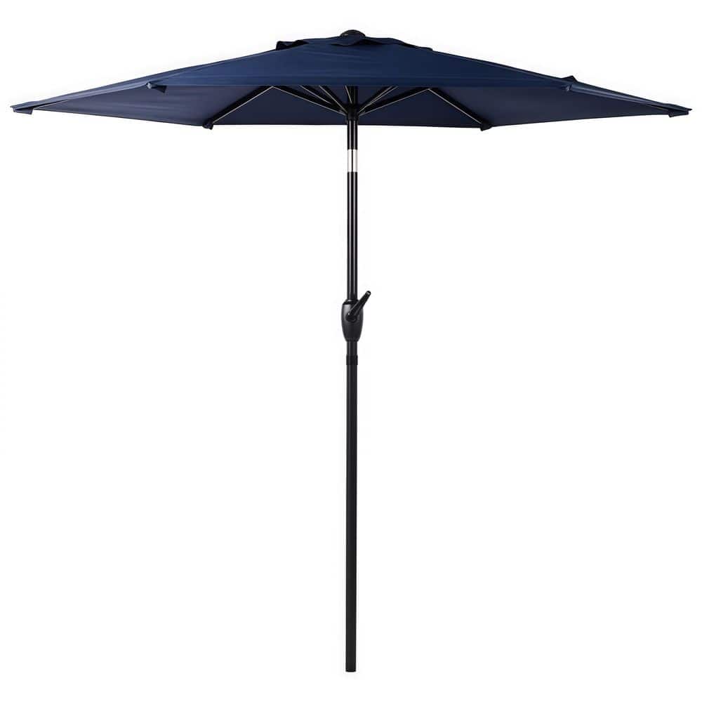 7.5 ft Patio Umbrella in Blue with Push Button Tilt and Crank Mechanism for Garden, Deck, Pool and Backyard price history on PriceWatchPro