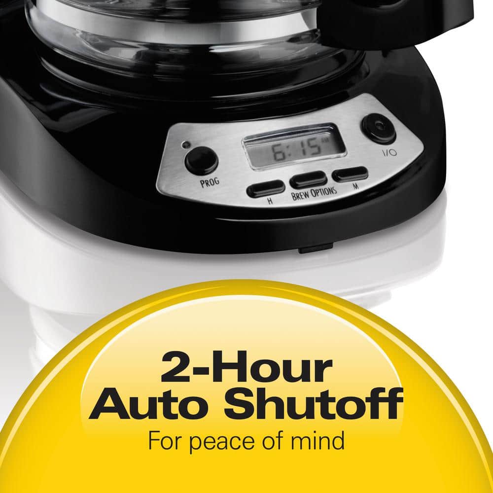 12-Cup Black Stainless Steel Programmable Drip Coffee Maker