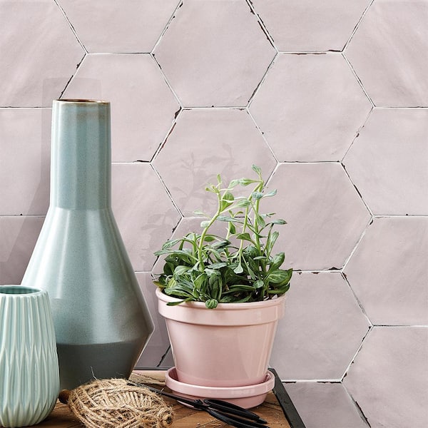 Alexandria 5.5 in. x 6 in. Blush Porcelain Floor and Wall Tile (5.38 sq. ft. / case)