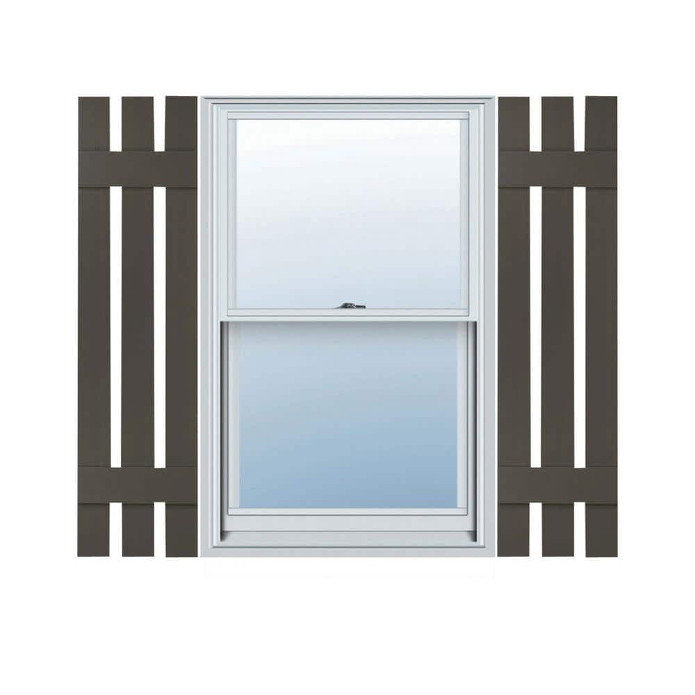 12 in. x 43 in. Lifetime Vinyl Standard Three Board Spaced Board and Batten Shutters Pair Musket Brown price history on PriceWatchPro