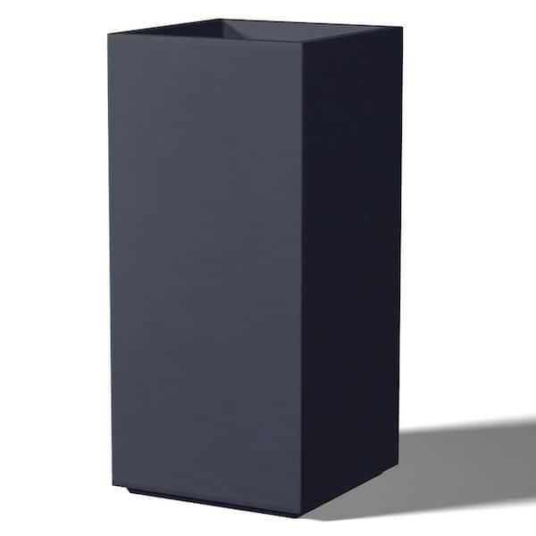 Sapcrete 11.5 in. Large Granite Gray(Enhanced Interior) Concrete Rectangular Planter / Pot with Drainage Holes